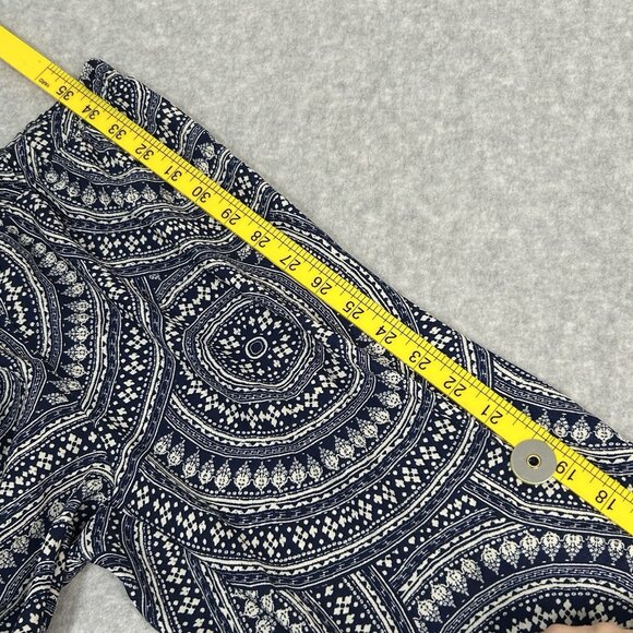Wet Seal Blue White Medallion Jogger Pants Size S Chiffon Lightweight Flowy - Picture 8 of 10